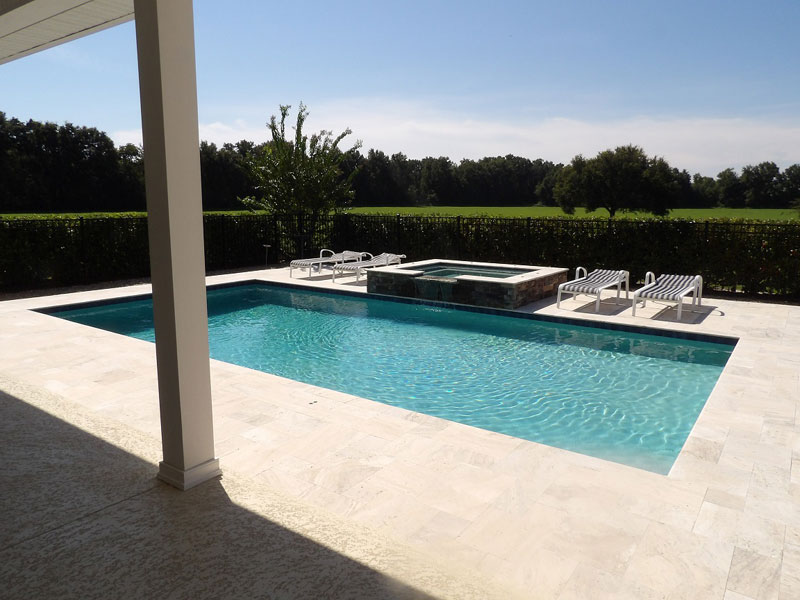 Pool and heated spa